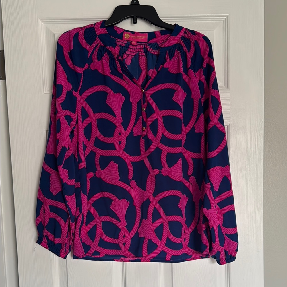 Pink and Blue Women's Top